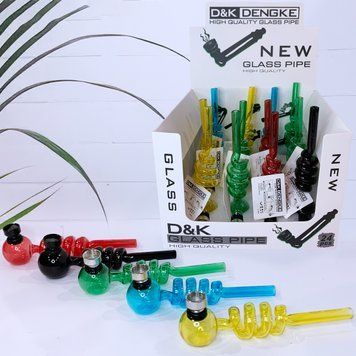 Скляна трубка для куріння D&K Oil-pipe &laquo;Спіраль&raquo; (14см) DK-8569A DK-8569A фото