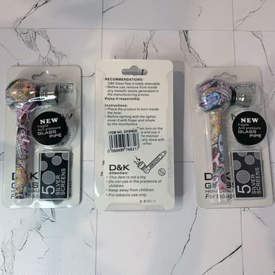 Стеклянная трубка для курения D&K DENGKE 9.5 см DK8582E DK8582E фото