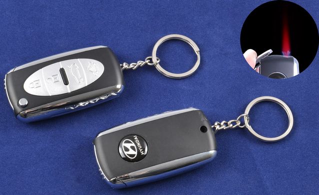 Запальничка-брелок ключ від авто Hyundai (Турбо полум'я) №4125-1 708005885 фото