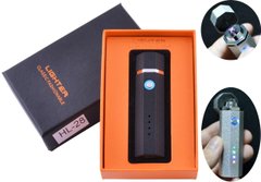 Електроімпульсна запальничка в подарунковій упаковці Lighter (Подвійна блискавка, USB) HL-28 Black HL-28 Black фото
