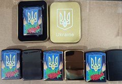 Зажигалка бензиновая в подарочной коробке Герб Украины 🇺🇦 HL-326A HL-326A фото