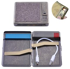 Портсигар подарунковий з USB запальничкою (Спіраль розжарювання, 20 сигарет) HL-8001-4 HL-8001-4 фото