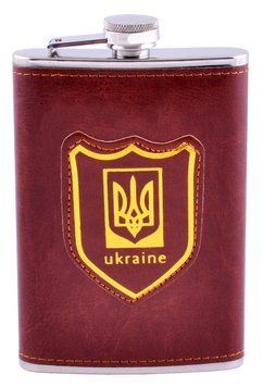 Фляга обтянута кожей (256мл) Украина 🇺🇦 UKR-5 UKR-5 фото