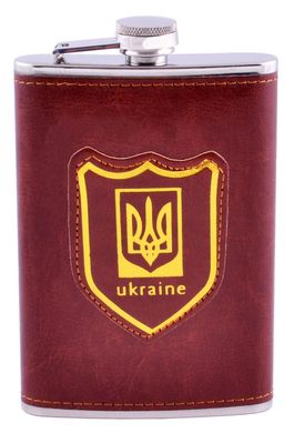 Фляга обтянута кожей (256мл) Украина 🇺🇦 UKR-5 UKR-5 фото
