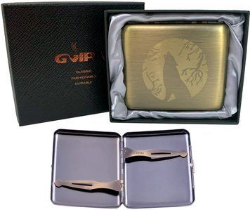 Портсигар на 20 сигарет у подарунковій упаковці 🎁 "Вовк 🐺" GVIPAI HL-4984-1 HL-4984-1-volf фото