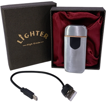 Подарункова електронна USB-запальничка з вольфрамовою спіраллю Lighter High-Grade HL-518-1 Silver HL-518-1 Silver фото