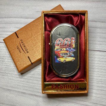 Зажигалка подарочная ROUTE 66 (обтянута кожей, турбо пламя 🔥) FASHION D60 D60 фото