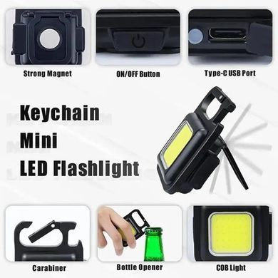 Портативний Магнітний Ліхтарик (500mAh, COB) BL-J031S-COB plastic 9904 фото