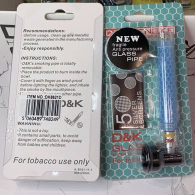 Стеклянная трубка для курения D&K DENGKE DK8821D 9.5 см + фильтры | Ассорти цветов DK8821D фото
