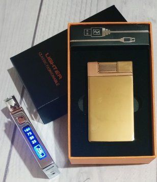 Электронная зажигалка сенсорная⚡️индукционная двухдуговая⚡️(в изысканной подарочной коробке🎁) D339-1 D339-1 фото