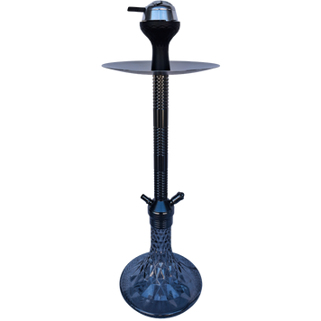 Стильный графитовый кальян Hookah с дымчатой рельефной колбой &mdash; 67 см H3215 H3215 Black фото