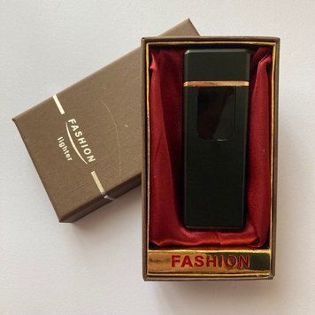 USB ⚡️ Зажигалка с подсветкой FASHION в подарочной упаковке (Спираль накаливания) USB-102 black USB-102-black фото