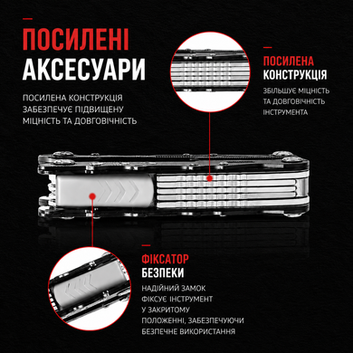 Мультитул туристический тактический 13 в 1 Traveler (с чехлом) MQ007-L2-8G Black MQ007-L2-8G Black фото