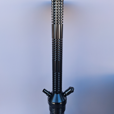 Стильный графитовый кальян Hookah с дымчатой рельефной колбой &mdash; 67 см H3215 H3215 Black фото