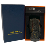 Электронная USB-зажигалка с встроенными кварцевыми часами 🕑⚡⚡ HL-685 black  HL-685 black фото