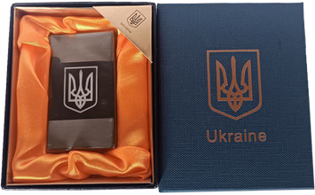 Зажигалка газовая Украина (Подарочная коробка🎁, турбо пламя 🚀) HL-393-1-2 HL-393-1-2 фото