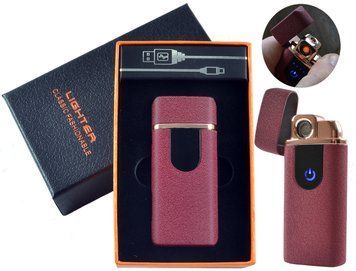 USB - Газовая Зажигалка (Турбо пламя + спираль накаливания) индикатор заряда HL-248 Red sand HL-248-Red-sand фото