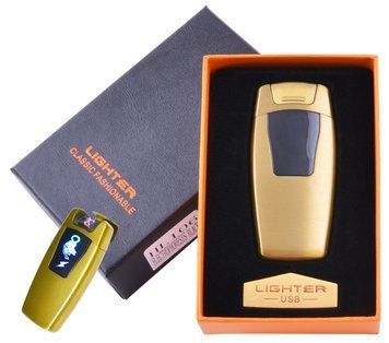 Электроимпульсная зажигалка в подарочной коробке Тигр HL-106 Gold HL-106-Gold фото