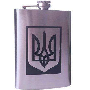 Фляга металлическая 9 oz (270 мл) с гербом Украины UKR-7 UKR-7 фото