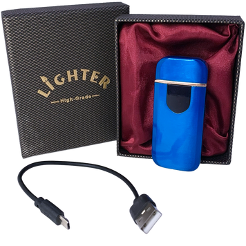 Подарункова електронна USB-запальничка з вольфрамовою спіраллю Lighter High-Grade HL-518-1 Blue HL-518-1 Blue фото