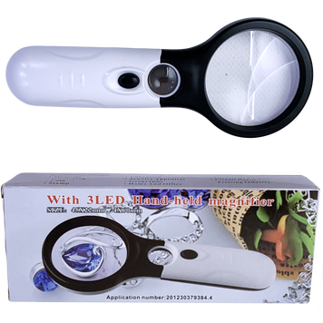 Ручна лупа з підсвічуванням 3 LED 6902C 6902C фото