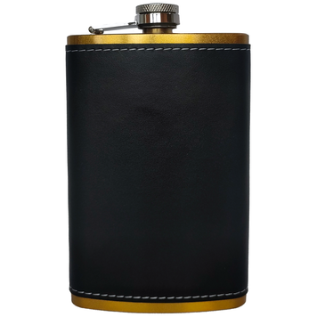 Фляга из нержавеющей стали с кожаной отделкой &ndash; 10 oz (295 мл)  FS-10 Black FS-10 Black фото