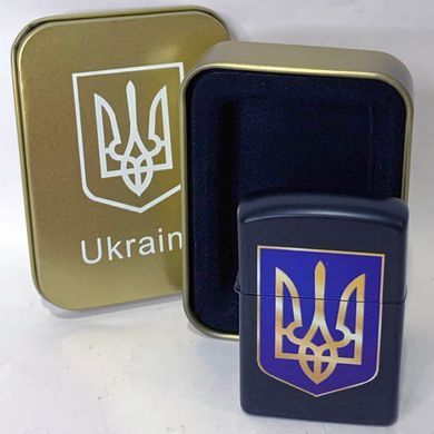 Запальничка бензинова в подарунковій коробці Герб України 🇺🇦 HL-326В Black HL-326В-Black фото