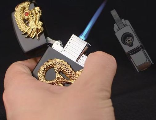 🔹 Газова запальничка з турбо-полум&rsquo;ям &laquo;Золотий дракон&raquo; (преміум дизайн) HL-794 HL-794 фото