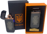 Дугова електроімпульсна USB запальничка ⚡️Герб України (індикатор заряду🔋, ліхтарик🔦) HL-443 Black HL-443-black фото