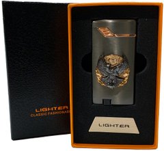Зажигалка газовая "Орлы 🦅" (Турбо пламя 🚀, подарочная коробка 🎁) Jiebao Lighter HL-507 Black HL-507-Black фото