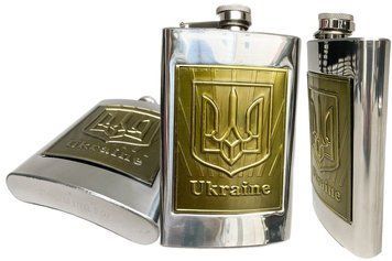Фляга из нержавеющей стали (9 Oz/265 мл) Тризуб Украина 🇺🇦 UKR-3 UKR-3 фото