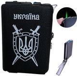 Портсигар на 10 сигарет 🚬 з автоматичною подачею та запальничкою "Україна" (Турбо полум'я🚀) HL-153-4 HL-153-4 фото