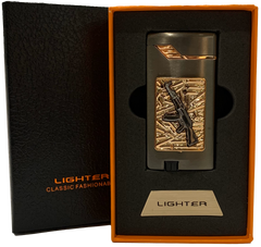 Зажигалка газовая "Оружие" (Турбо пламя 🚀, подарочная коробка 🎁) Jiebao Lighter HL-508 Black HL-508-Black фото