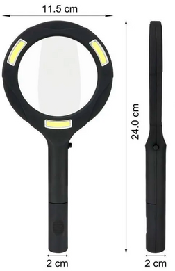 Ручная лупа с мощной COB LED подсветкой 3W 250 Lumens 9033 9033 фото