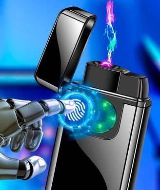 Дугова електроімпульсна USB - Газова запальничка 2в1 ⚡️🚀 (індикатор заряду🔋) HL-483 Black HL-483-Black фото