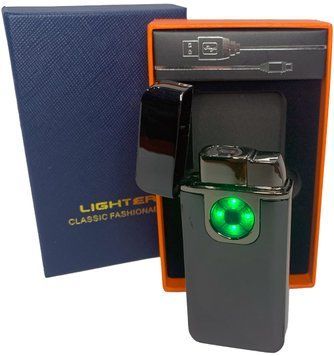 Дуговая электроимпульсная USB - Газовая зажигалка 2в1 ⚡️🚀 (индикатор заряда🔋) HL-483 Black HL-483-Black фото