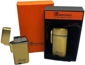 Креативна запальничка вітрозахисна в подарунковій коробці 🎁BROAD (Турбо полум'я🚀) HL-403 Gold HL-403-Gold фото