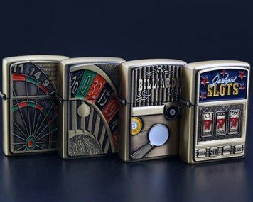 Зажигалка бензиновая "Казино 🎰" JINTAI KANTAI HL-388  HL-388 фото