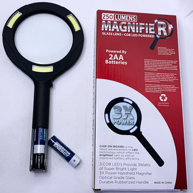 Ручная лупа с мощной COB LED подсветкой 3W 250 Lumens 9033 9033 фото