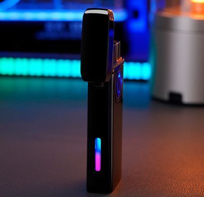 Дугова електроімпульсна USB - Газова запальничка 2в1 ⚡️🚀 (індикатор заряду🔋) HL-483 Black HL-483-Black фото