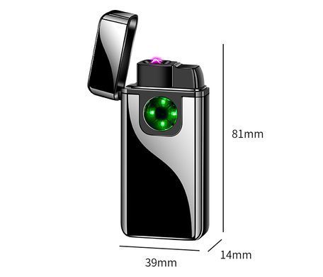 Дугова електроімпульсна USB - Газова запальничка 2в1 ⚡️🚀 (індикатор заряду🔋) HL-483 Black HL-483-Black фото