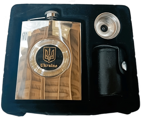 Подарунковий набір з флягою для чоловіків Ukraine 🇺🇦 QK-22 QK-22 фото