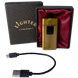 Подарочная электронная USB-зажигалка с вольфрамовой нитью Lighter High-Grade HL-482-1 Gold HL-482-1 Gold фото 1