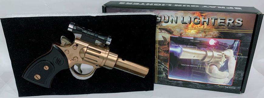 Газова запальничка Револьвер з лазером (Гостре полум'я 🚀) 4428 Медь 4428 Медь фото