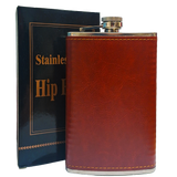 Фляга подарункова з нержавіючої сталі в чохлі з екошкіри Stainless Hip Flask 10 OZ (300 мл) BP-10A BP-10A фото