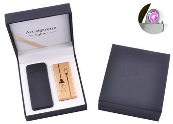 Электроимпульсная зажигалка в подарочной коробке Arc Cigarette HL-107 Black матовая HL-107 Black матова фото