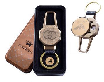 USB запальничка в подарунковій металевій коробці (брелок + ліхтарик) 4687B-3 4687B-3 фото