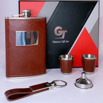 Подарочный набор фляга / брелок / стопки / лейка XT-4 Brown XT-4 Brown фото