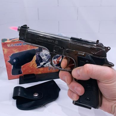 Газова запальничка "Пістолет M9" з кобурою HL-625 Black HL-625 Black фото