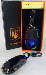 Електрична запальничка - брелок Україна (з USB-зарядкою та підсвічуванням⚡️) HL-474 Black HL-474 Black фото